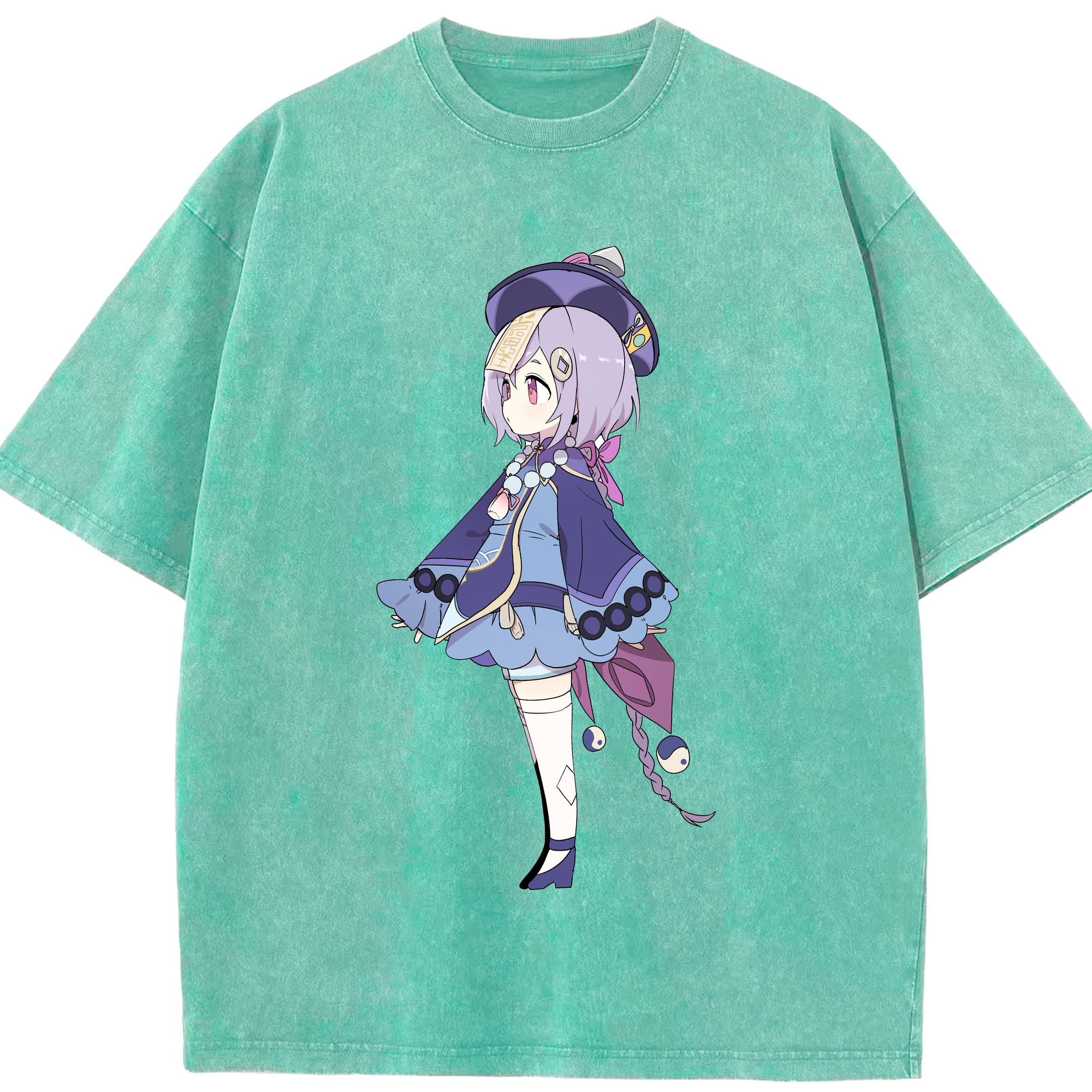 げんし神 七七 なな  genshin Nana 綿100% ヴィンテージ風 半袖Tシャツ（フロントプリント）